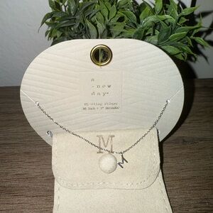 A New Day Silver 'M' Pendant Necklace